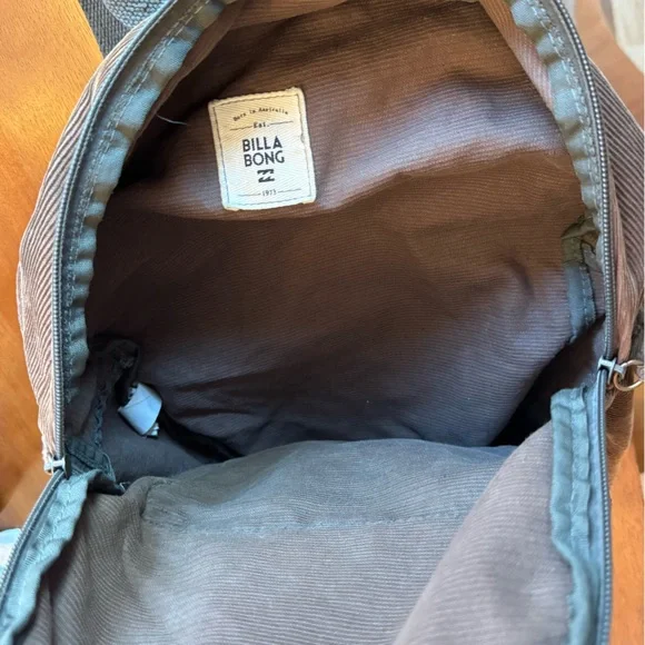 Vintage Billabong Small Women’s Surf Brown Corduroy Retro Backpack - Picture 7 of 8
